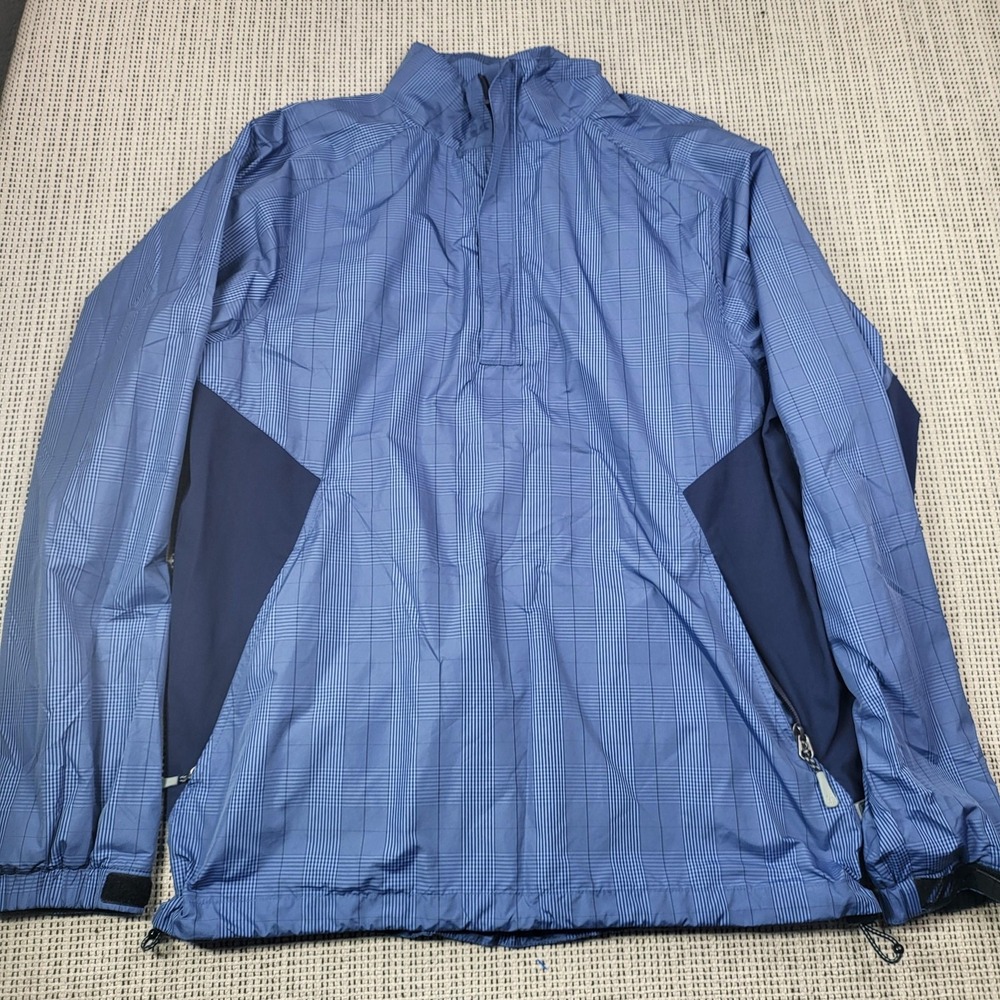 Zero‎ Restriction Windbreaker Jacket Mens Medium Blue Tour Series Half Zip Golf
